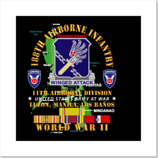 188th Airborne Infantry - The Philippines - WWII w PAC SVC X 300 Posters and Art